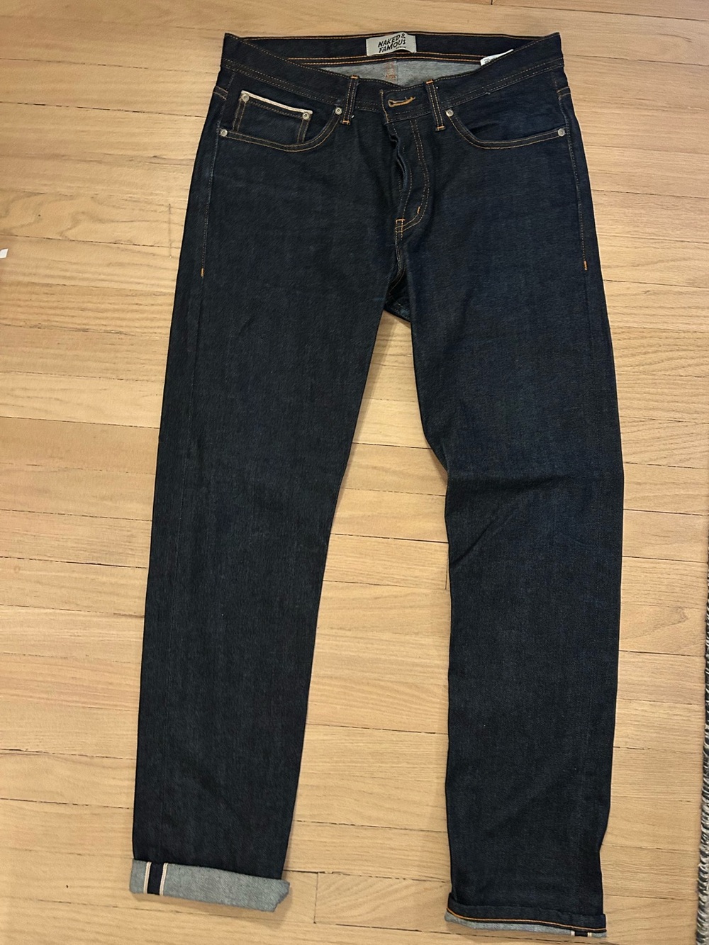 Naked & Famous Denim Raw Indigo Straight Jeans
